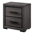 Set camera da letto 2 pezzi contemporaneo grigio legno con ripiani
