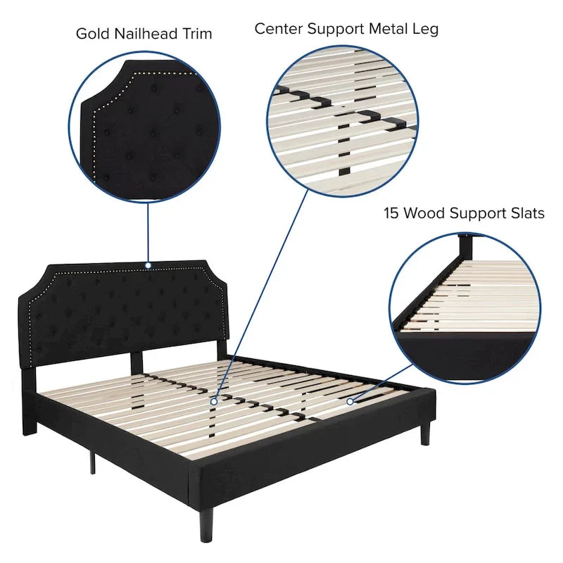 Letto imbottito con materasso a molle insacchettate da 25 cm