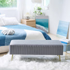 46 panche moderne imbottite per letto e ingresso con seduta in velluto imbottita