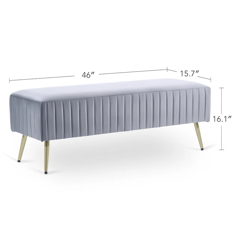 46 panche moderne imbottite per letto e ingresso con seduta in velluto imbottita