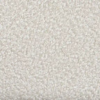 Pouf rotondo Amelia in tessuto bouclé crema con struttura in metallo nero
