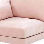 Poltrona angolare modulare a braccio singolo da 84 cm, 2 cuscini lombari, rosa cipria