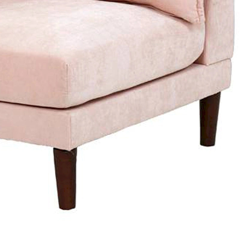 Poltrona angolare modulare a braccio singolo da 84 cm, 2 cuscini lombari, rosa cipria