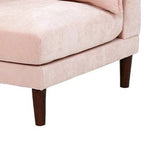 Poltrona angolare modulare a braccio singolo da 84 cm, 2 cuscini lombari, rosa cipria