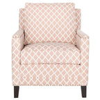 Poltrona da club in tessuto di poliestere rosa pesca/bianco - 28.5 x 31.9 x 38.2 - 29Lx32Px38A