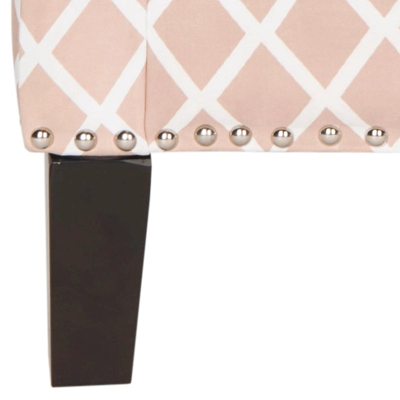Poltrona da club in tessuto di poliestere rosa pesca/bianco - 28.5 x 31.9 x 38.2 - 29Lx32Px38A