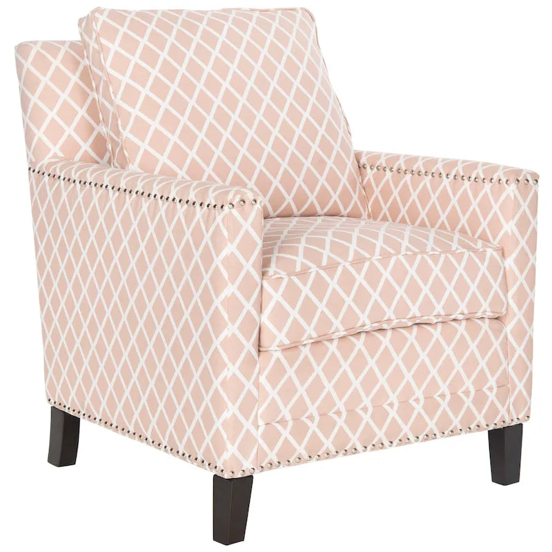 Poltrona da club in tessuto di poliestere rosa pesca/bianco - 28.5 x 31.9 x 38.2 - 29Lx32Px38A