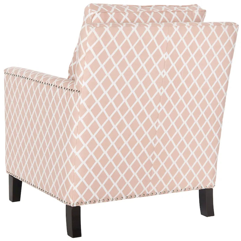 Poltrona da club in tessuto di poliestere rosa pesca/bianco - 28.5 x 31.9 x 38.2 - 29Lx32Px38A