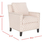 Poltrona da club in tessuto di poliestere rosa pesca/bianco - 28.5 x 31.9 x 38.2 - 29Lx32Px38A