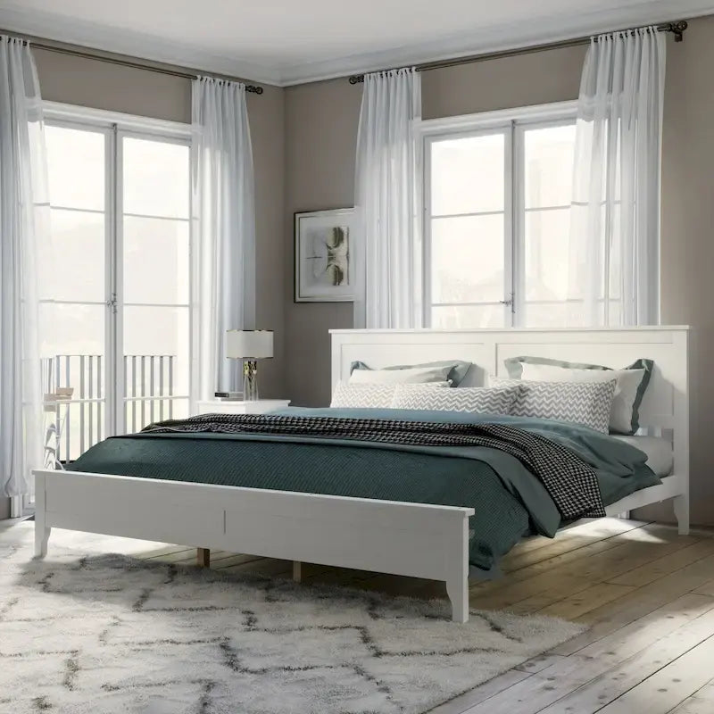 Letto matrimoniale king size moderno in legno massello, elegante e resistente