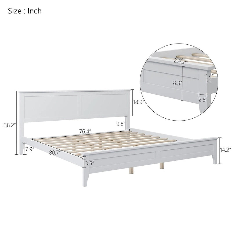 Letto matrimoniale king size moderno in legno massello, elegante e resistente