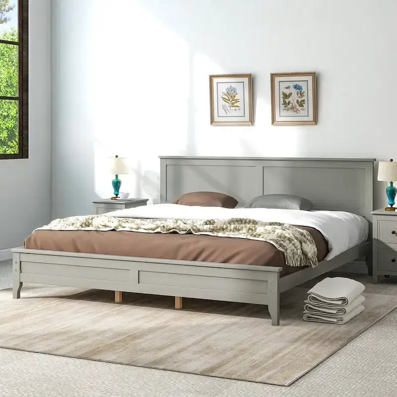 Letto matrimoniale king size moderno in legno massello, elegante e resistente
