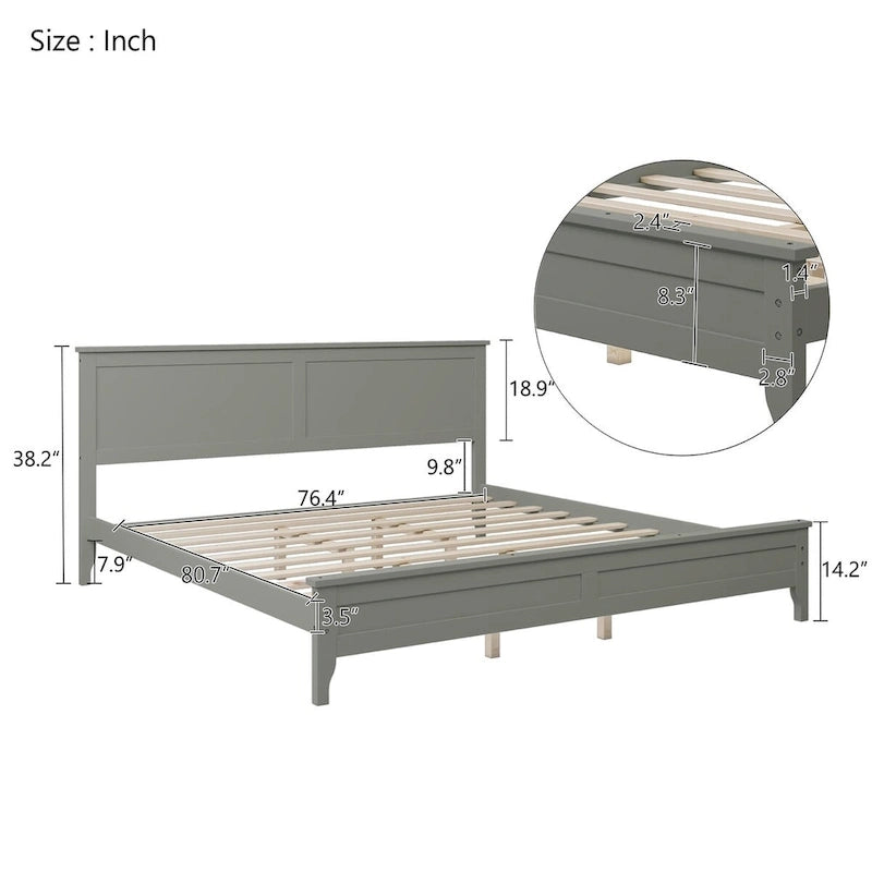 Letto matrimoniale king size moderno in legno massello, elegante e resistente