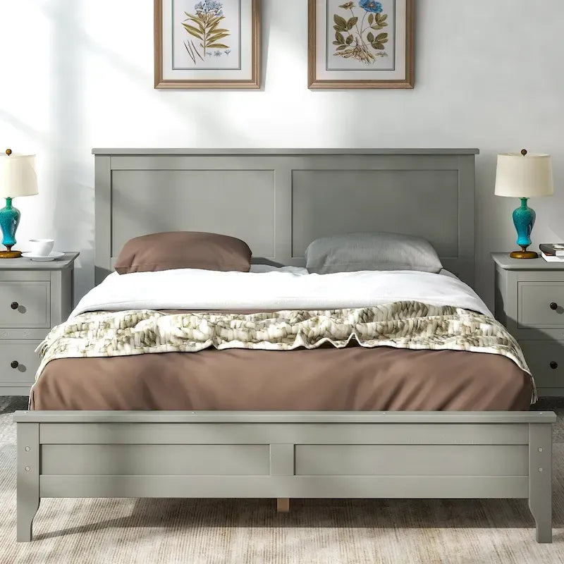 Letto matrimoniale moderno in legno con piattaforma per camera da letto