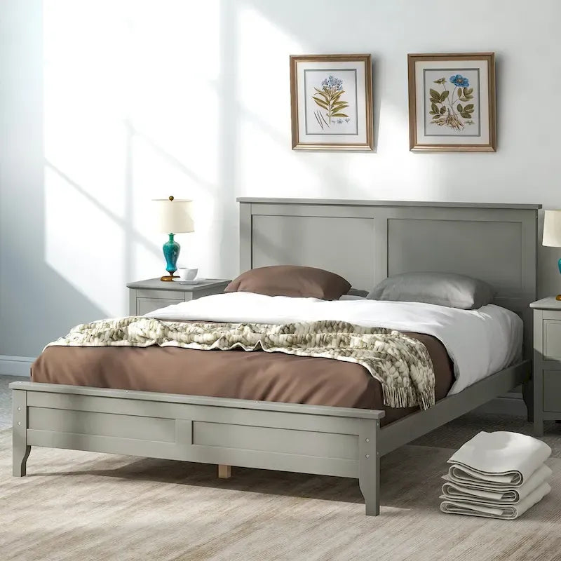 Letto matrimoniale moderno in legno con piattaforma per camera da letto