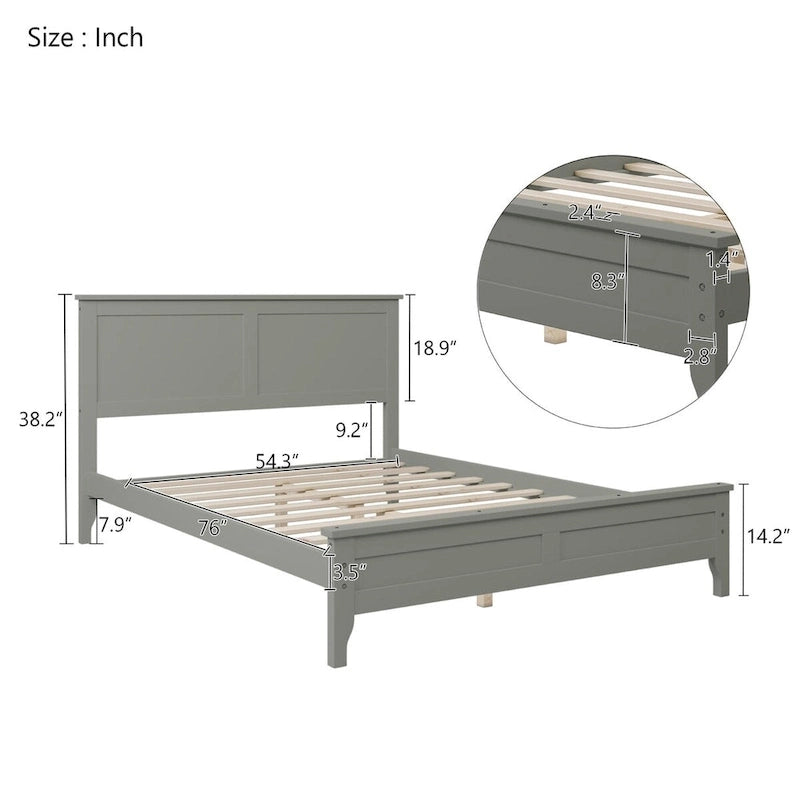 Letto matrimoniale moderno in legno con piattaforma per camera da letto