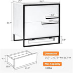 Comodino a LED con 2 cassetti laccati lucidi