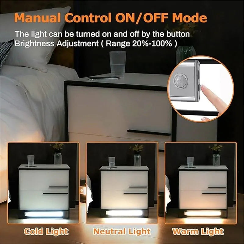 Comodino a LED con 2 cassetti laccati lucidi