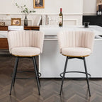 Set di 2 sgabelli da bar girevoli imbottiti con gambe in metallo