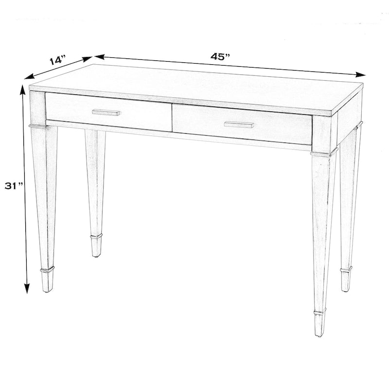 Consolle in radica con 2 cassetti, 117 cm