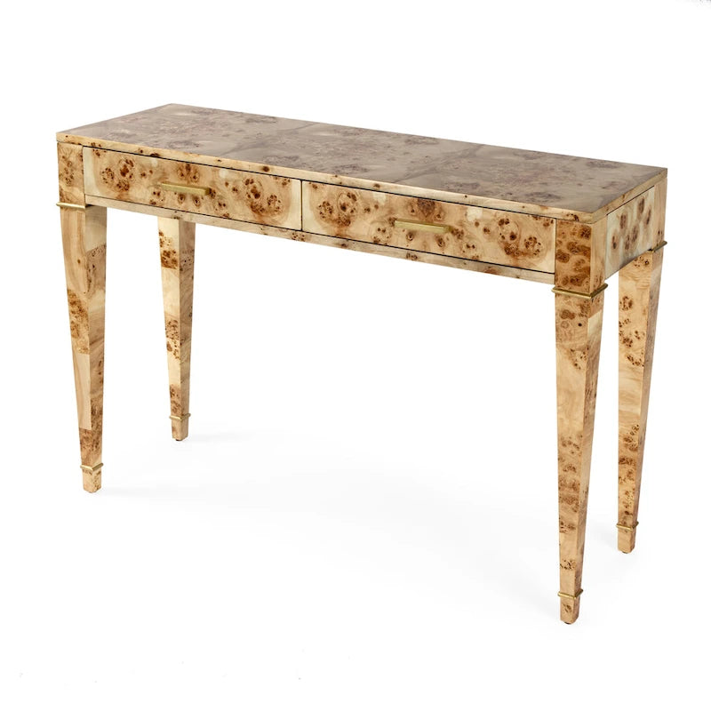 Consolle in radica con 2 cassetti, 117 cm