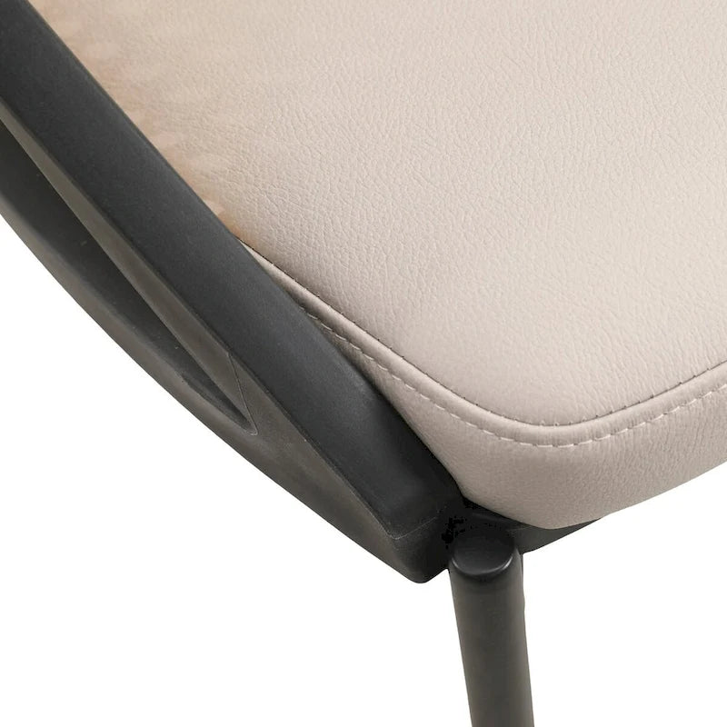 Sedia da pranzo elegante moderna con sedile in pelle e schienale in vimini per sala da pranzo e cucina