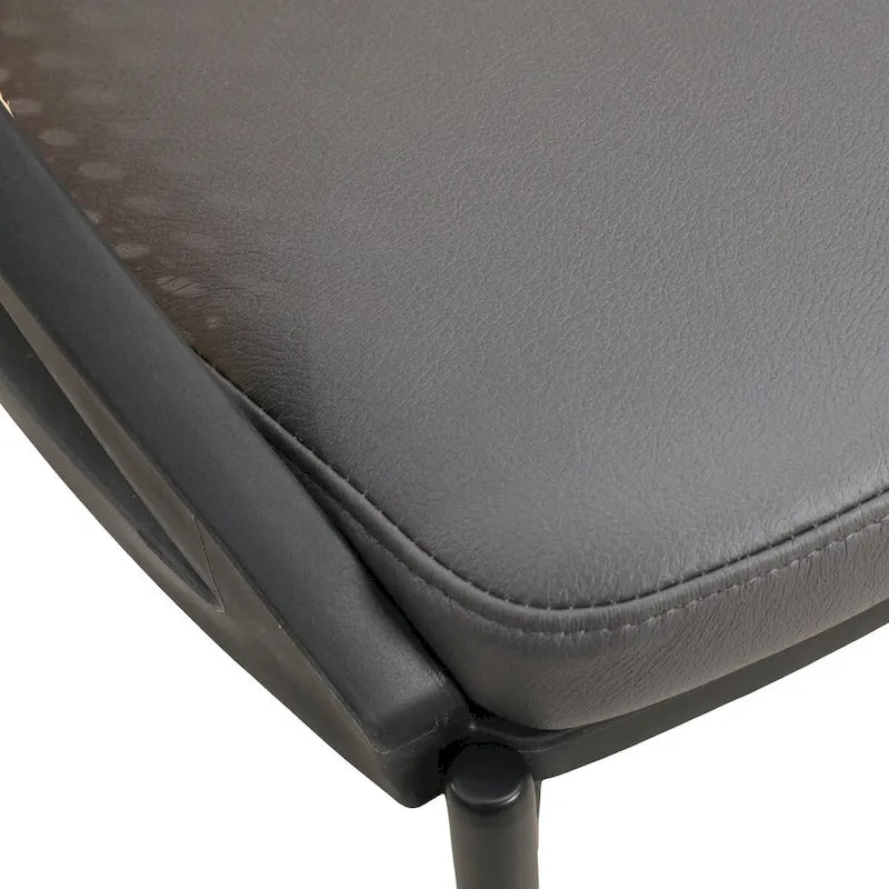 Sedia da pranzo elegante moderna con sedile in pelle e schienale in vimini per sala da pranzo e cucina