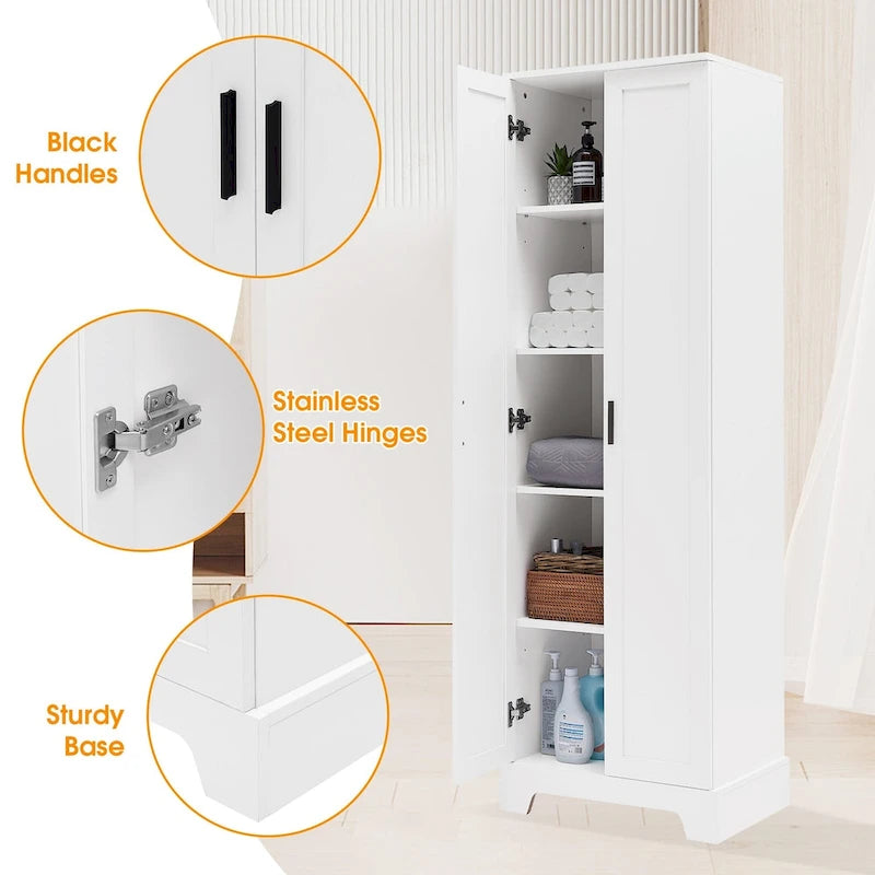 Mobiletto contenitore con due ante per bagno - 23.30L * 16.90W * 71.20H