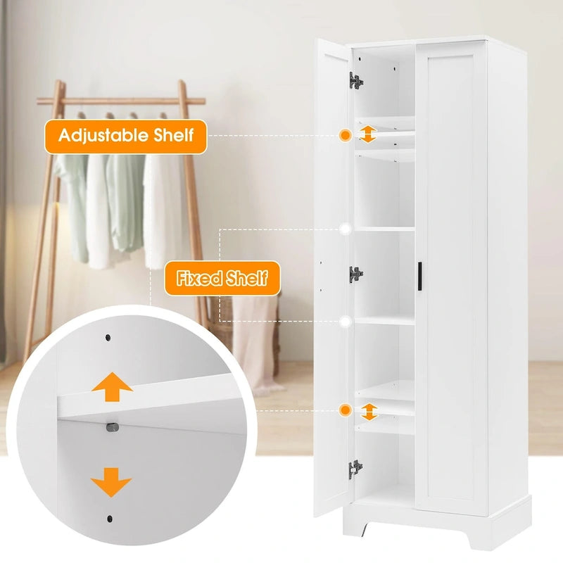 Mobiletto contenitore con due ante per bagno - 23.30L * 16.90W * 71.20H