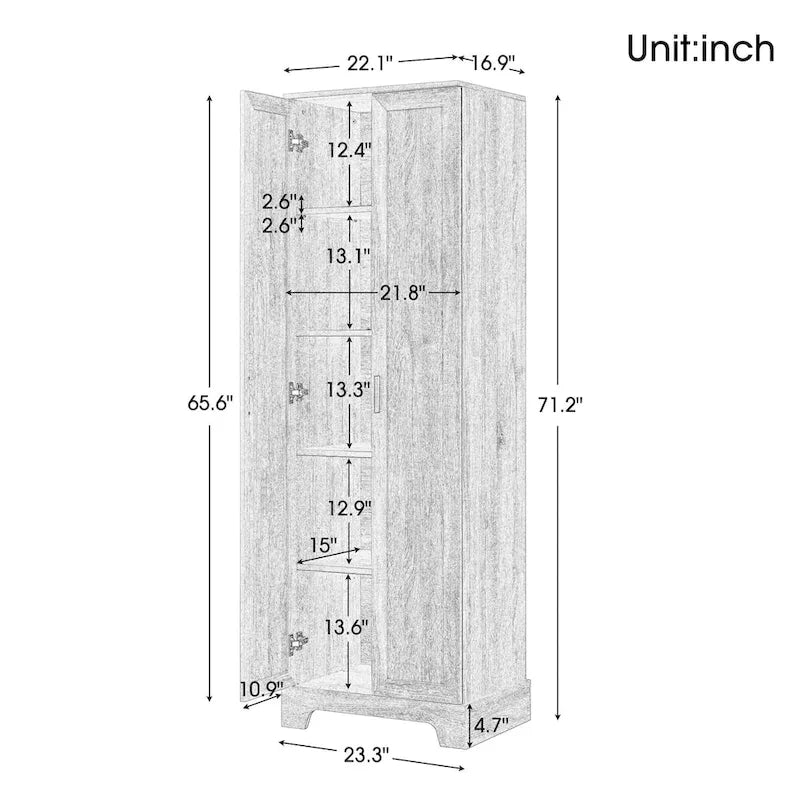 Mobiletto contenitore con due ante per bagno - 23.30L * 16.90W * 71.20H