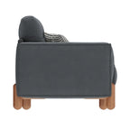 Divano Moderno Rivestito in Tessuto Teddy con Gambe in Legno e 2 Cuscini