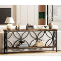 Consolle extra lunga con struttura in metallo e finitura in legno rustico - 70,86 L x 11,81 P x 31,88 H