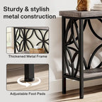 Consolle extra lunga con struttura in metallo e finitura in legno rustico - 70,86 L x 11,81 P x 31,88 H