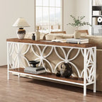 Consolle extra lunga con struttura in metallo e finitura in legno rustico - 70,86 L x 11,81 P x 31,88 H