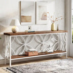 Consolle extra lunga con struttura in metallo e finitura in legno rustico - 70,86 L x 11,81 P x 31,88 H